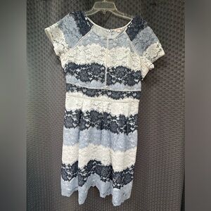 Blue & White Lace Dress